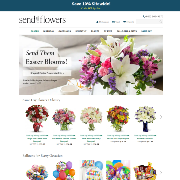 sendflowers.com website
