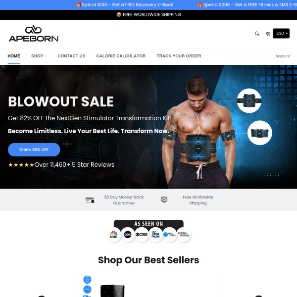 apebornfitness.com website