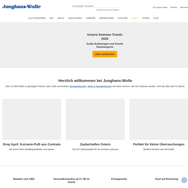 junghanswolle.ch website