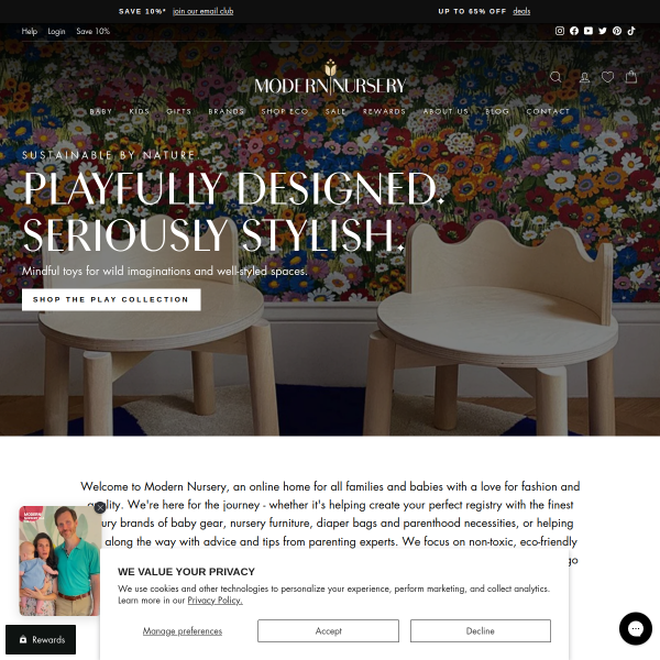 Modern Nursery website
