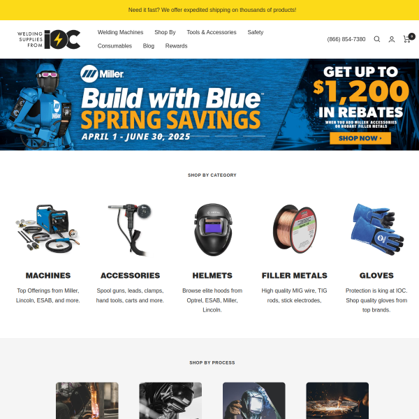 Welding Supplies from IOC website