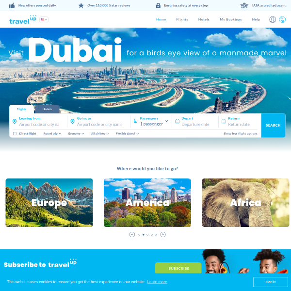 travelup website