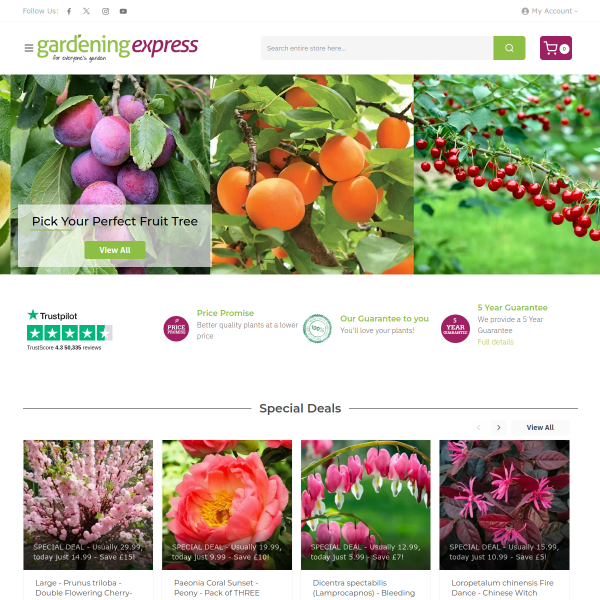 gardeningexpress.co.uk website