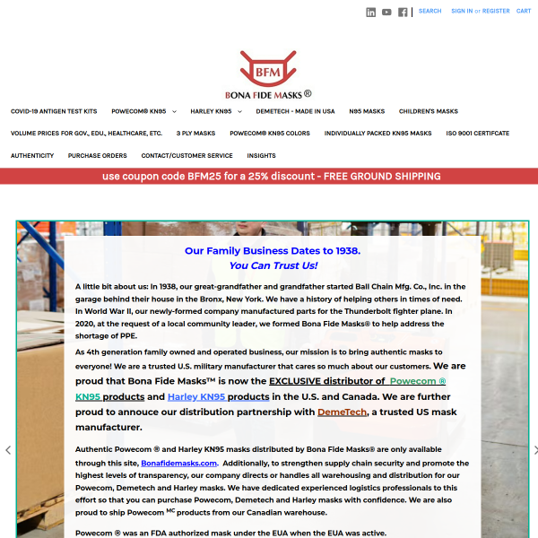 bonafidemasks website