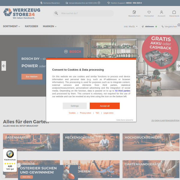 werkzeugstore24.de website