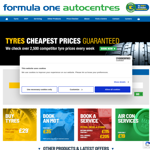 f1autocentres website