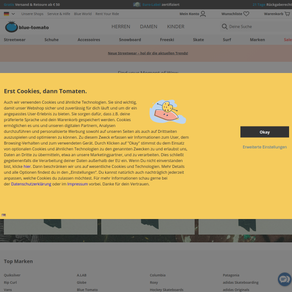 Blue Tomato website