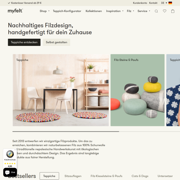 myfelt.de website