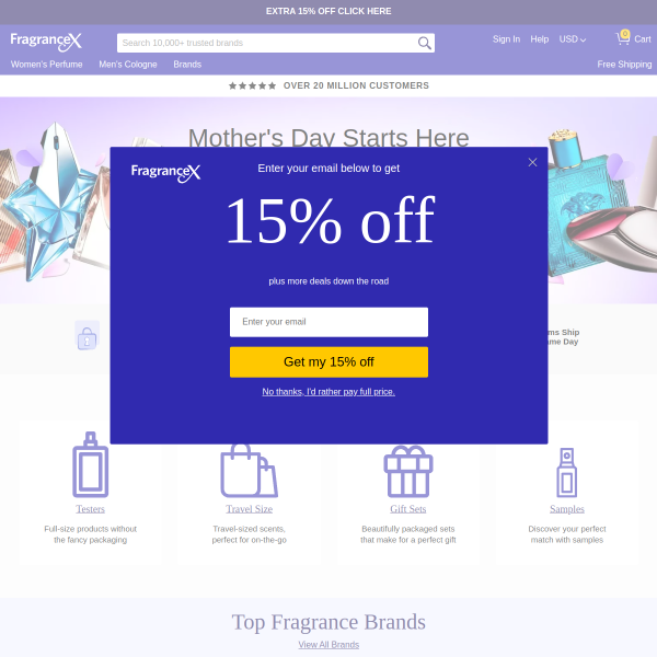 FragranceX website