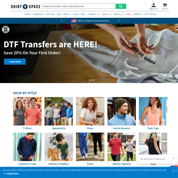 ShirtSpace website