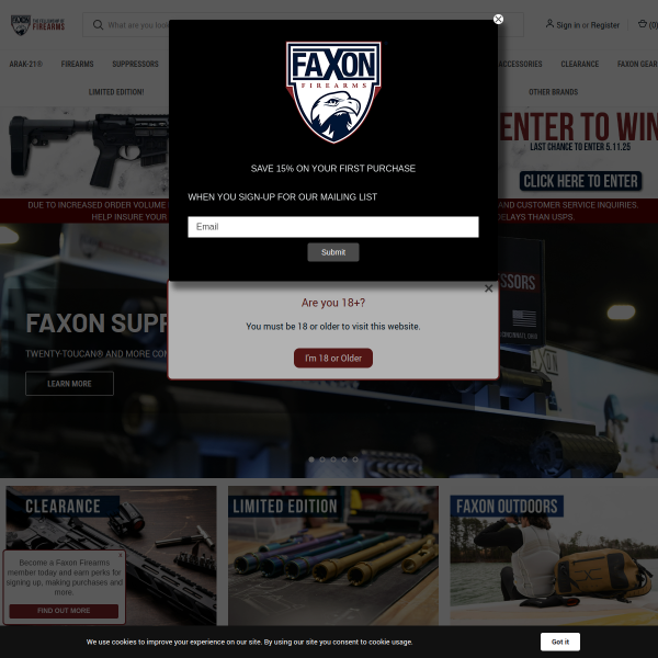 faxonfirearms website
