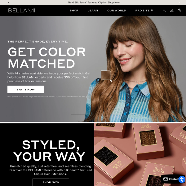 Bellami Hair website