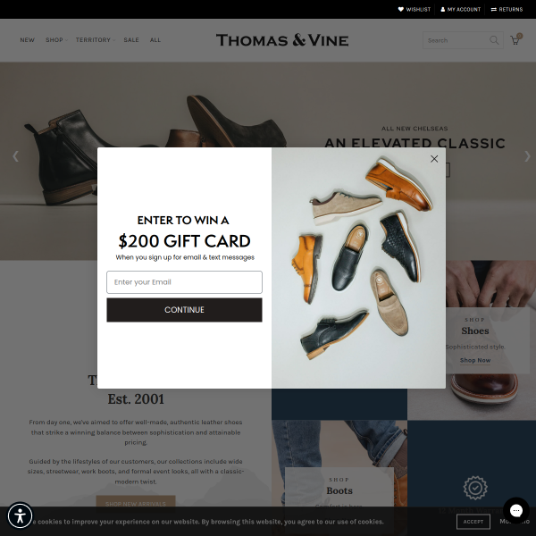 thomasandvine.com website