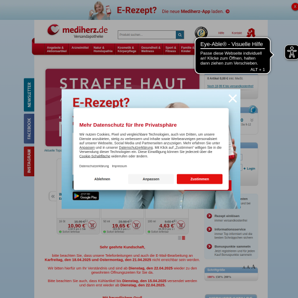 mediherz-shop.de website