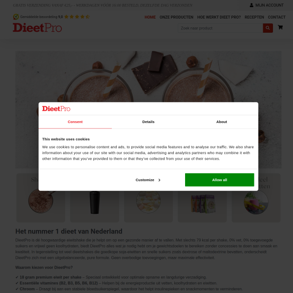 dieetpro.nl website