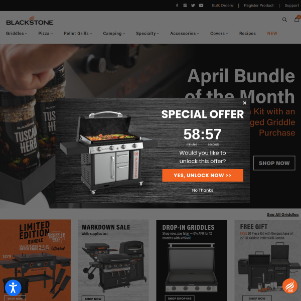 blackstoneproducts.com website