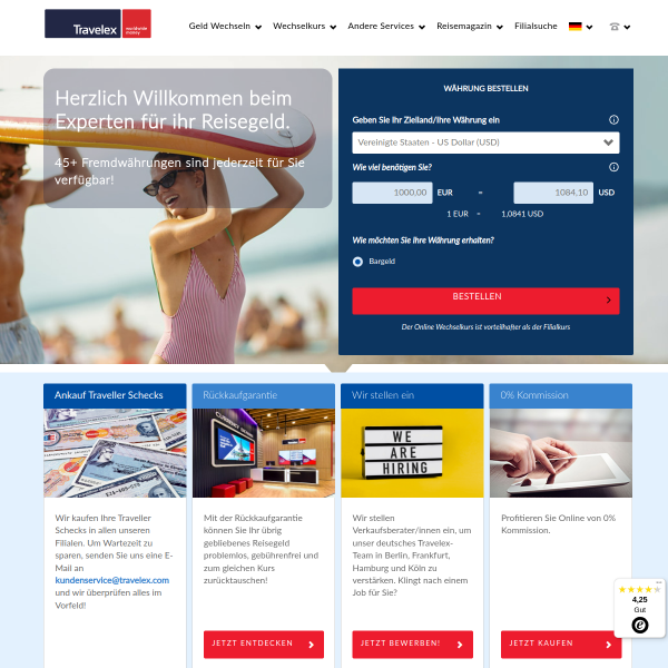 travelex.de website