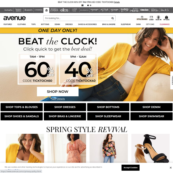 Avenue Plus Size Clothing website
