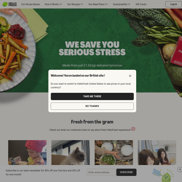 hellofresh.co.uk website