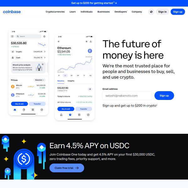Coinbase website