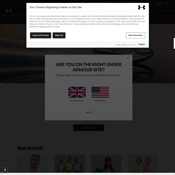 underarmour.co.uk website