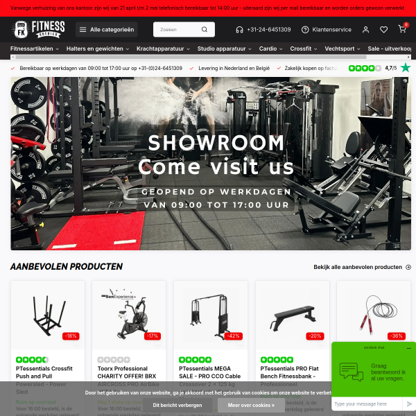 fitnesskoerier.nl website