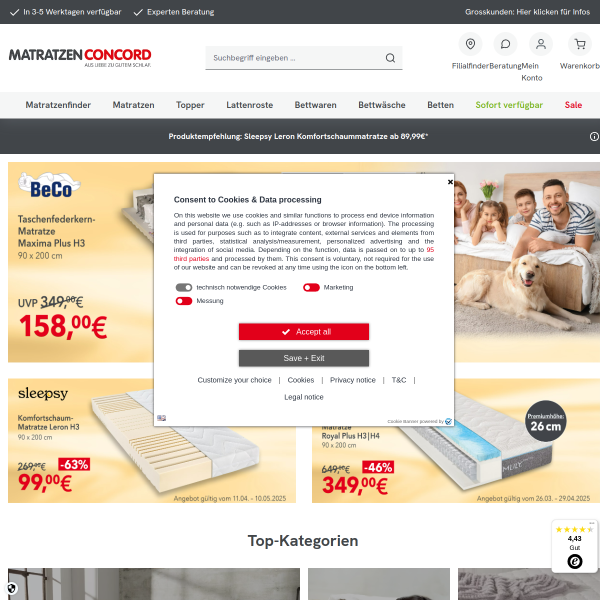 matratzen-concord.de website