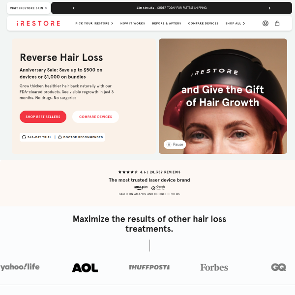 irestorelaser.com website