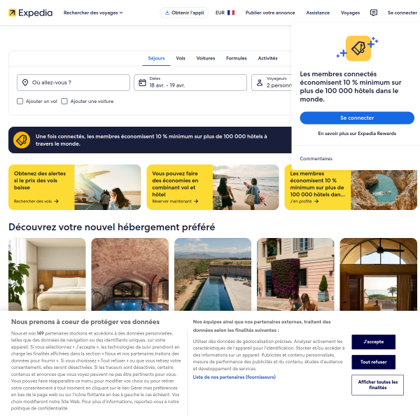 expedia.fr website