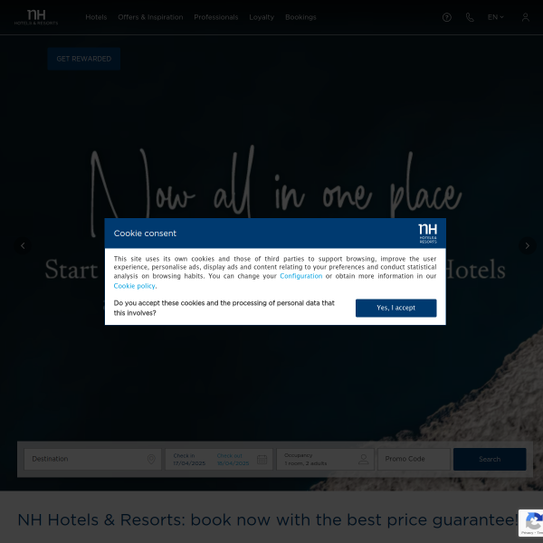 nh-hotels website