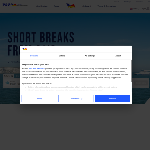poferries.com website