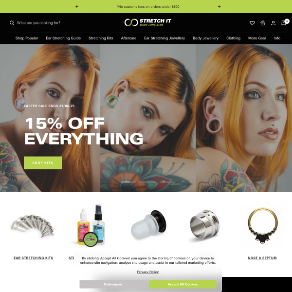 stretchitbodyjewellery.co.uk website