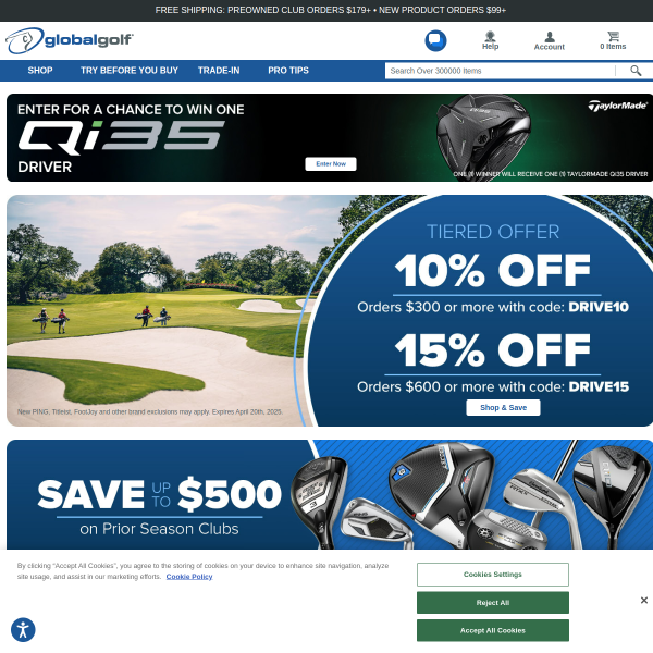 Global Golf website