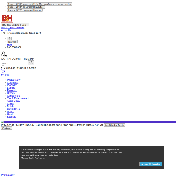 B&H Photo Video Pro Audio website