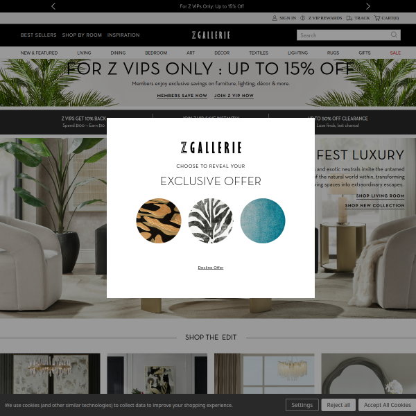 Z Gallerie website