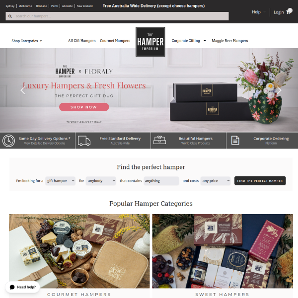 thehamperemporium.com.au website