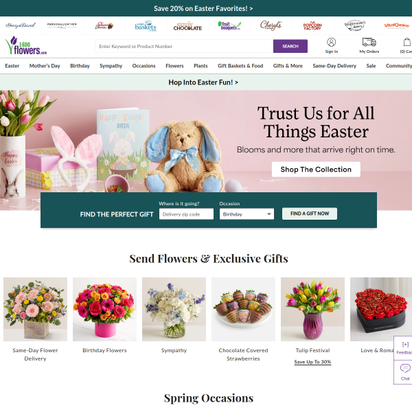 1800 Flowers website