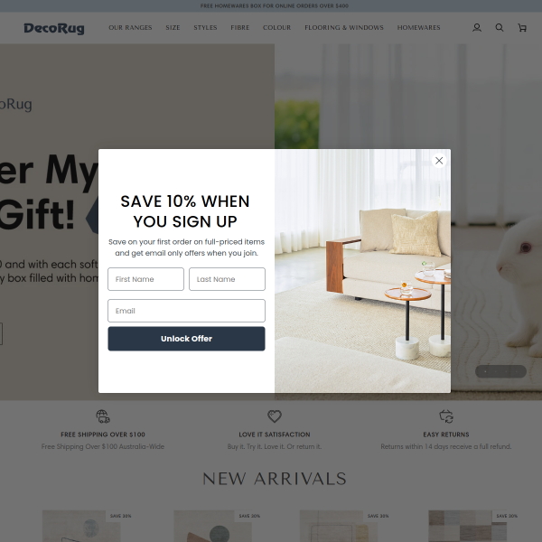 decorug.com.au website