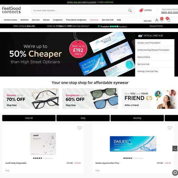 Feel Good Contacts website