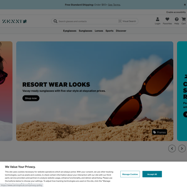 Zenni Optical website