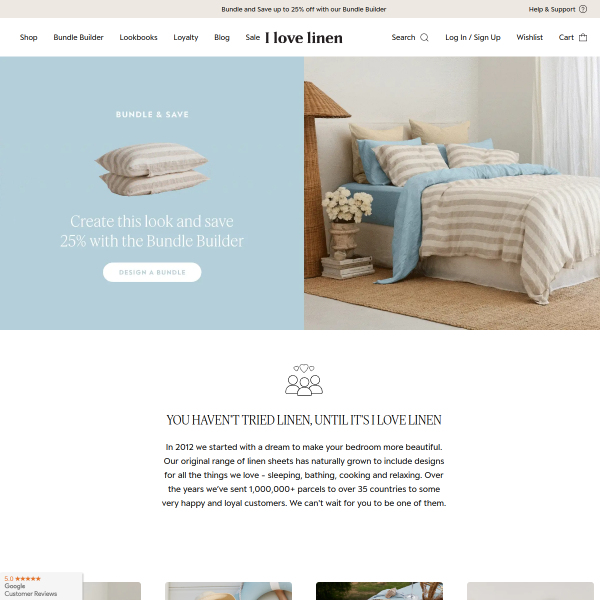 ilovelinen.com.au website
