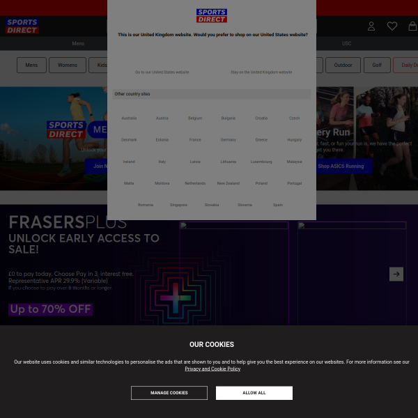 Sports Direct website