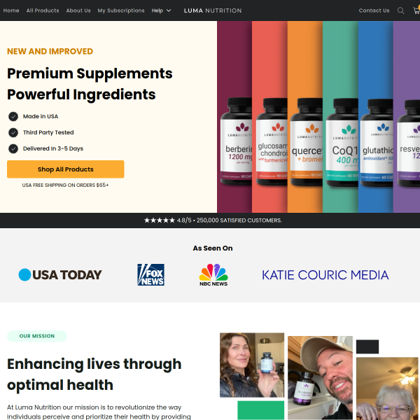 lumanutrition.com website