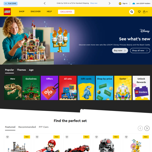 Lego website