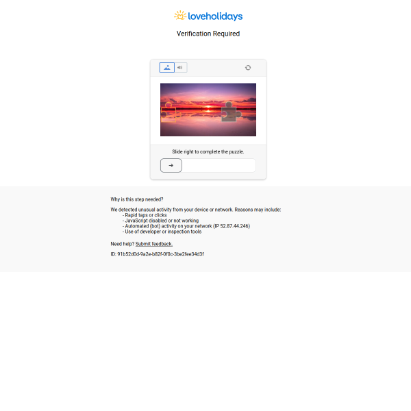 loveholidays website