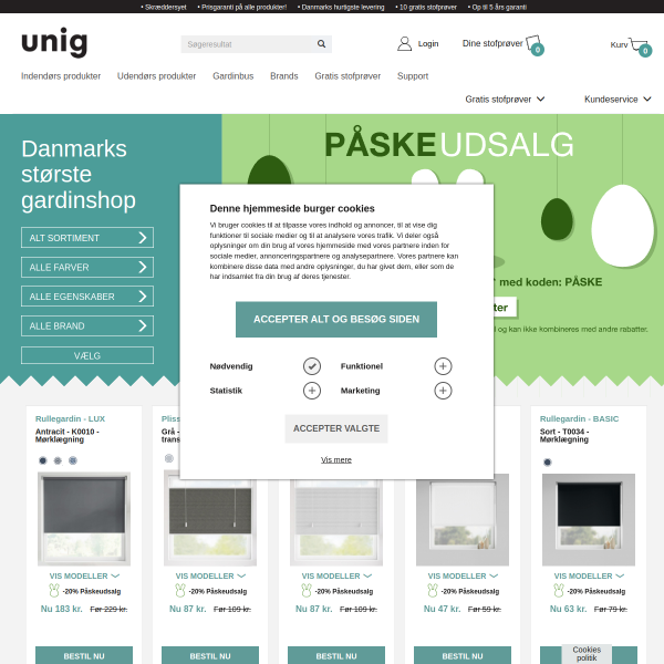 uniggardin.dk website