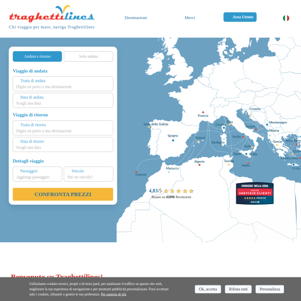 traghettilines.it website