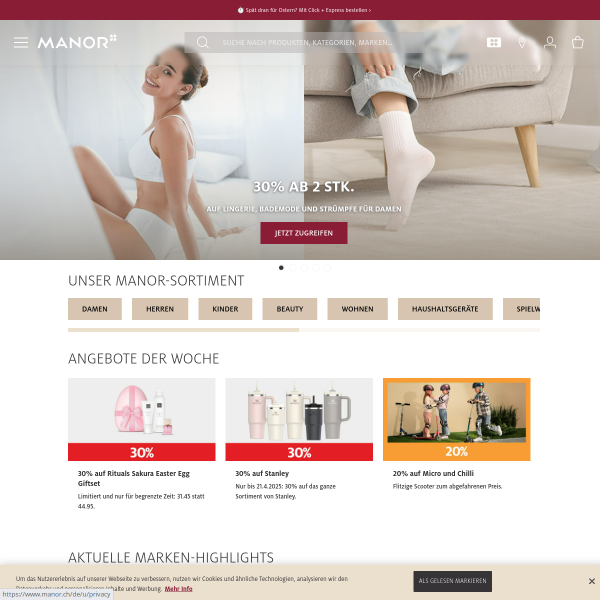 manor.ch website