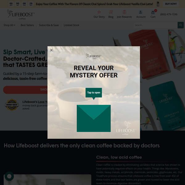 lifeboostcoffee website