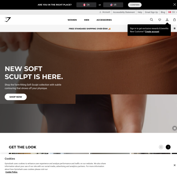ca.gymshark.com website